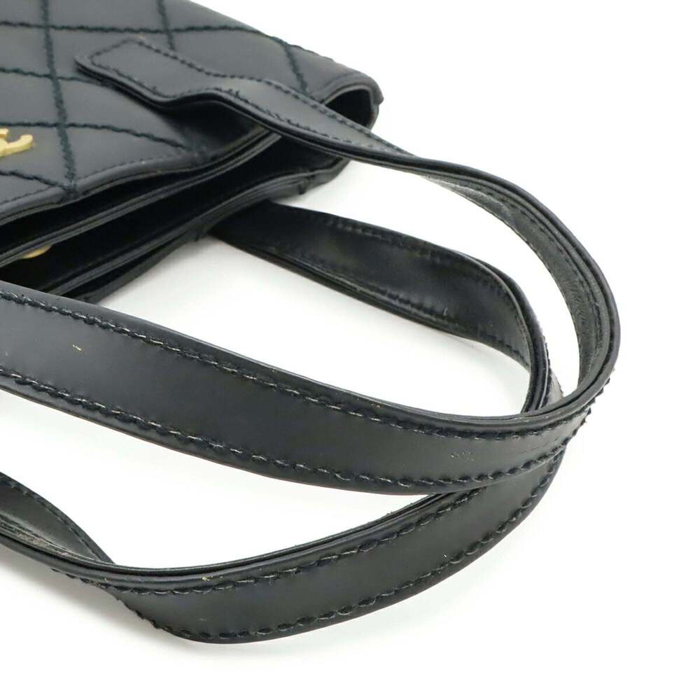 CHANEL Black Leather Logo Tote Bag - Picture 5 of 9